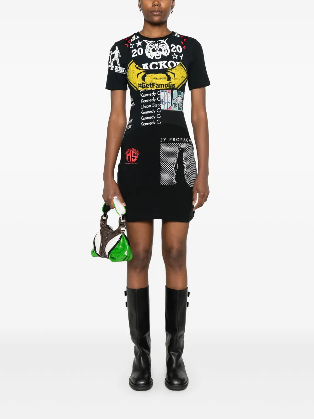 Graphic-print mini dress