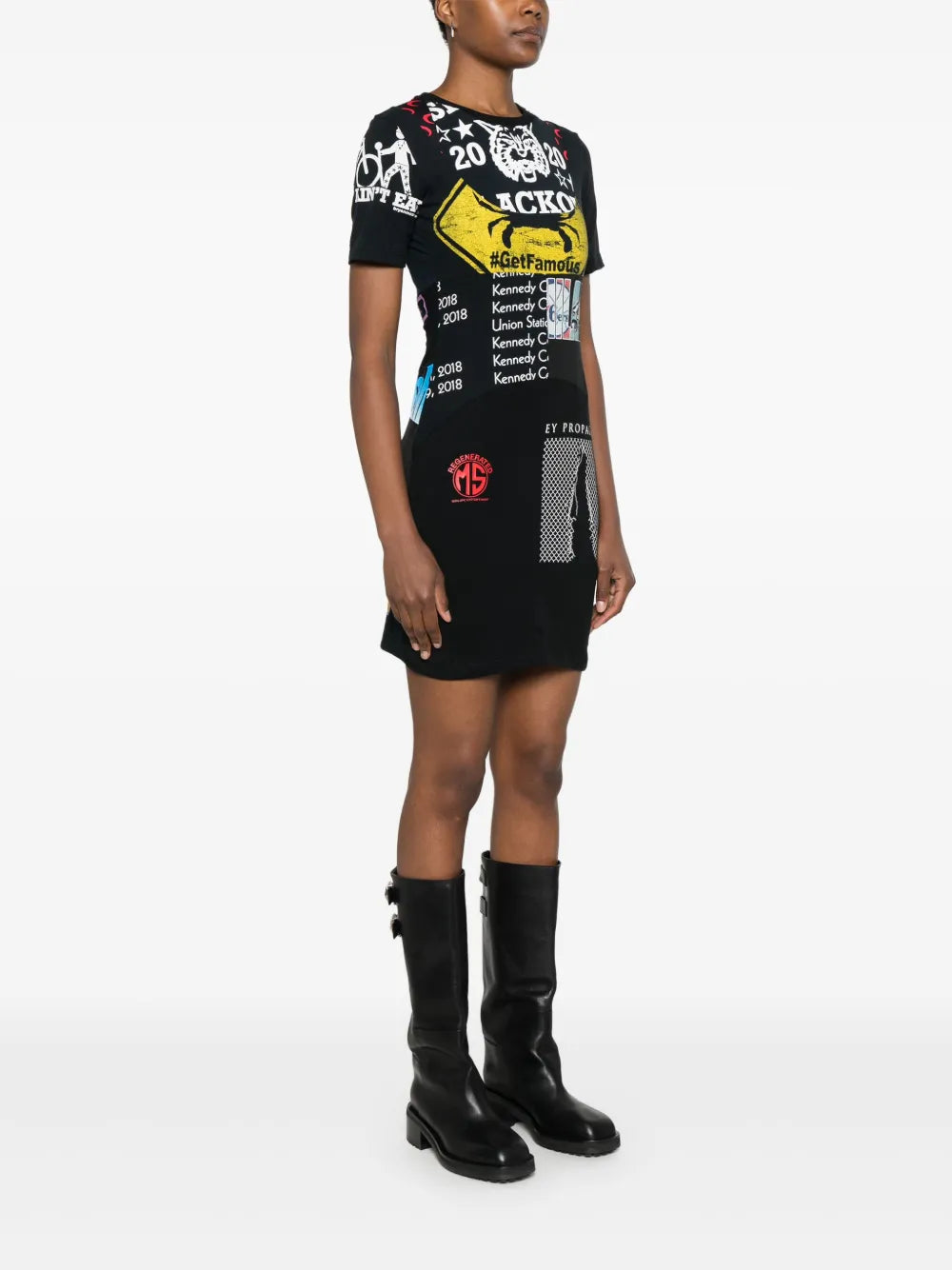 Graphic-print mini dress