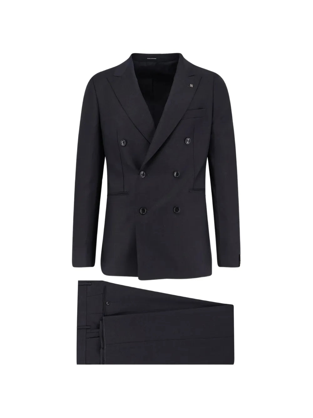 double-breasted brooch suit