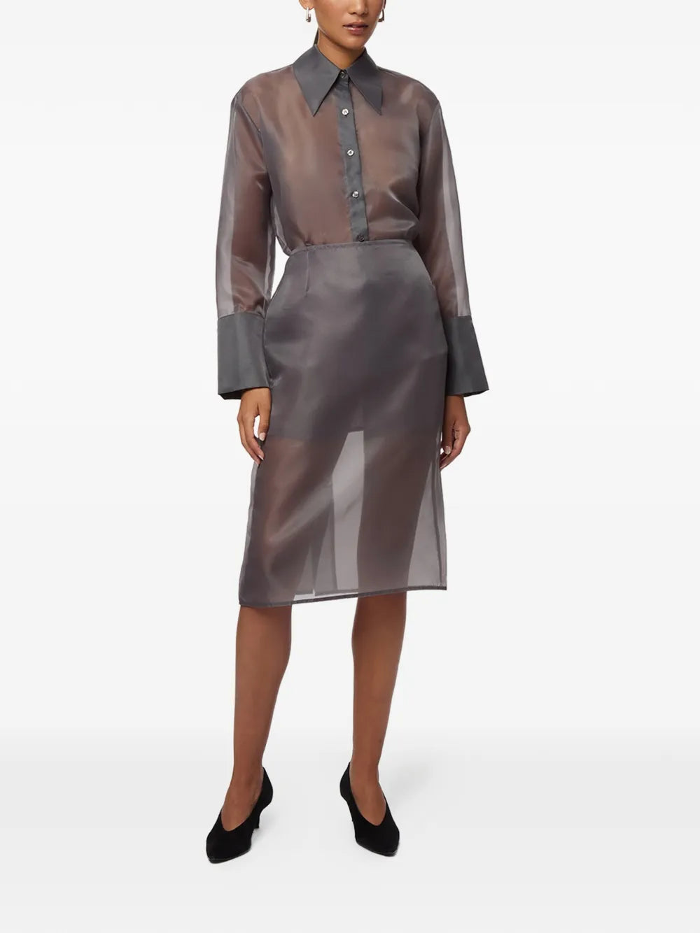 Tyra organza midi skirt