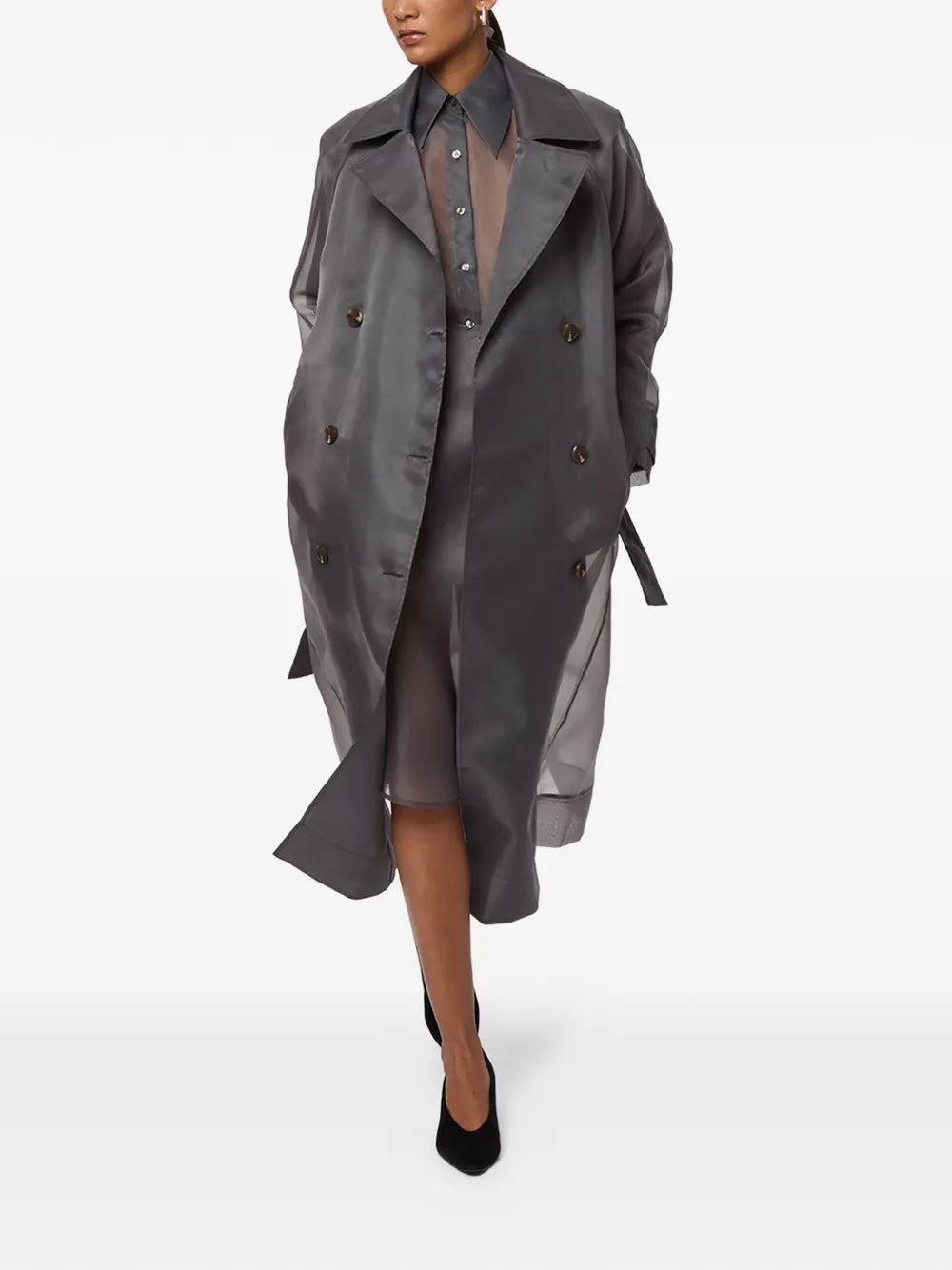 Tyra organza midi skirt