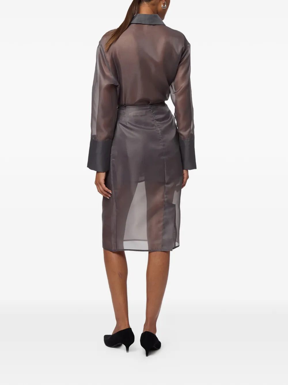 Tyra organza midi skirt