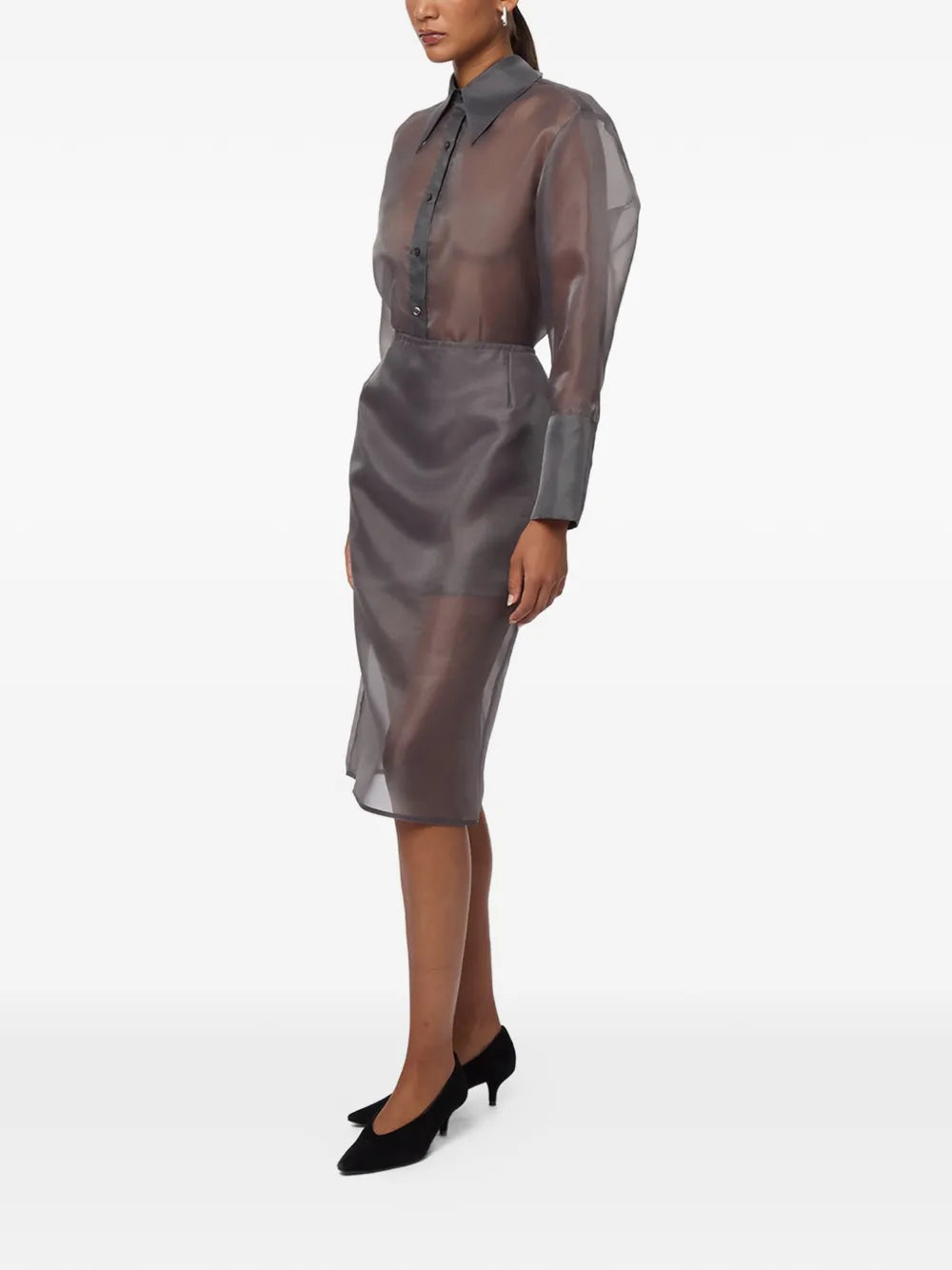 Tyra organza midi skirt