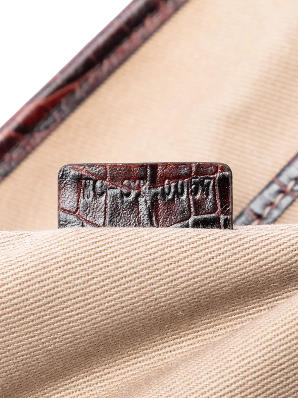 2007 Croc Embossed Leather Trimmed Macadam Canvas handbag