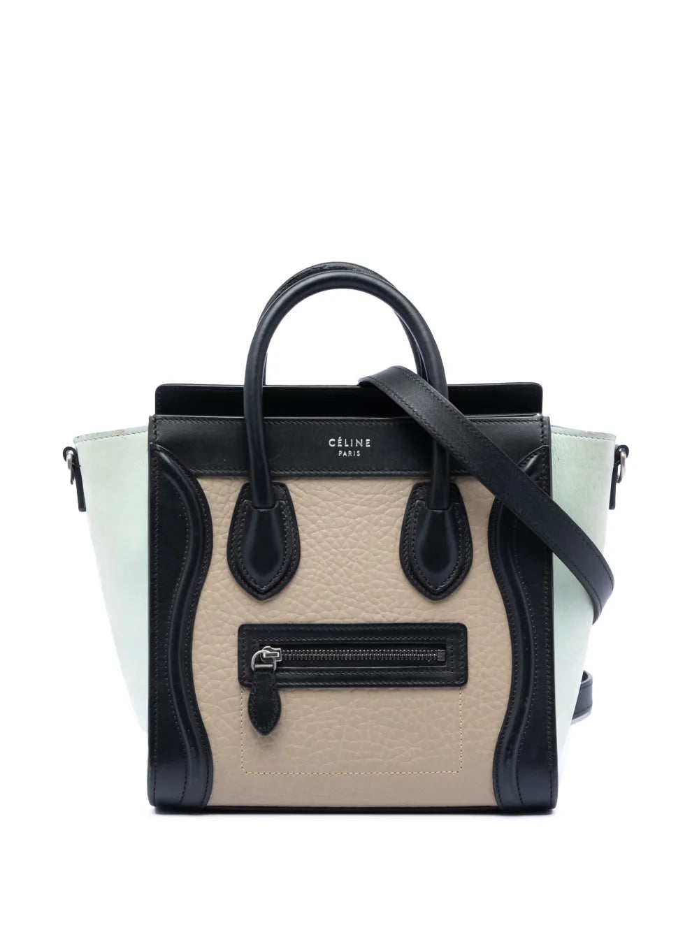 2017 Nano Tricolor Leather Luggage Tote satchel