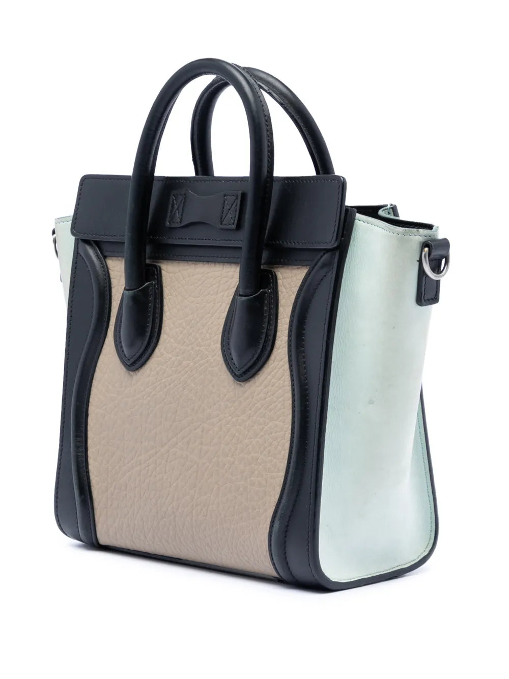 2017 Nano Tricolor Leather Luggage Tote satchel