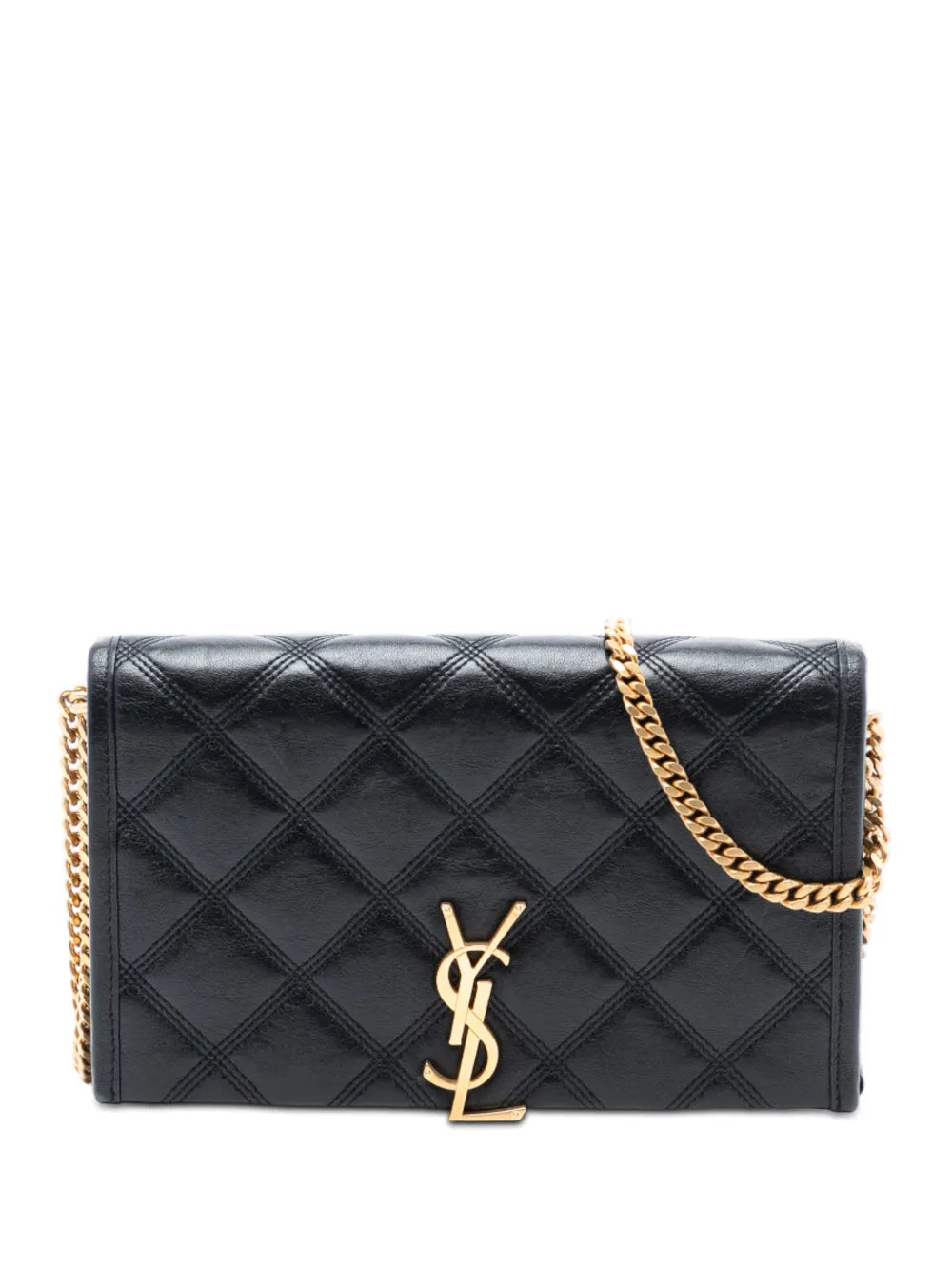 2022 Quilted Diamond Lambskin Becky Wallet on Chain crossbody bag