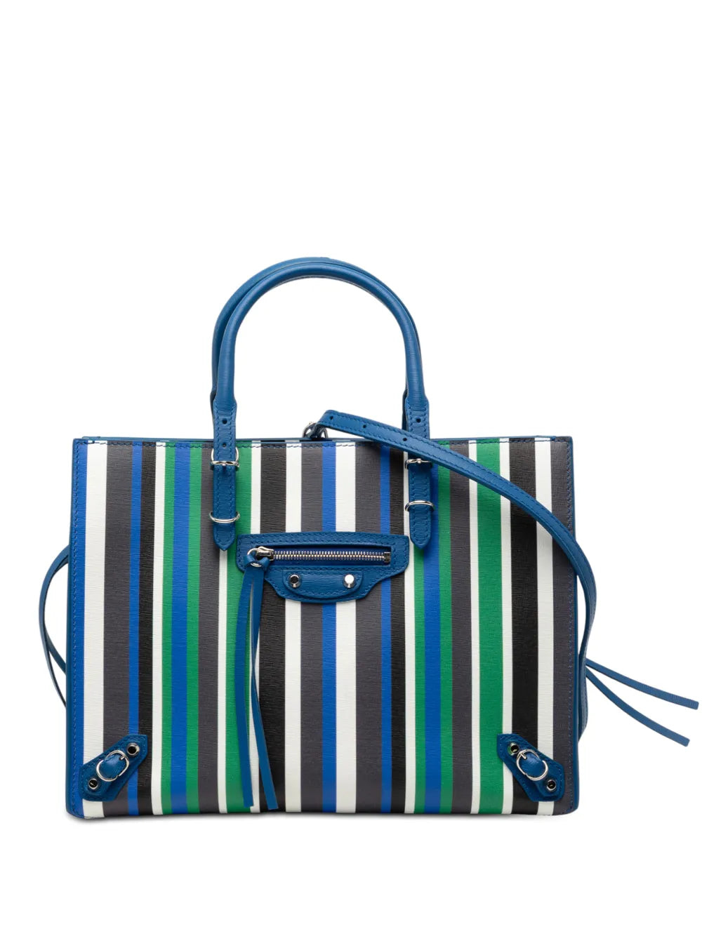 2017 Mini Leather Striped Papier A6 Zip Around satchel
