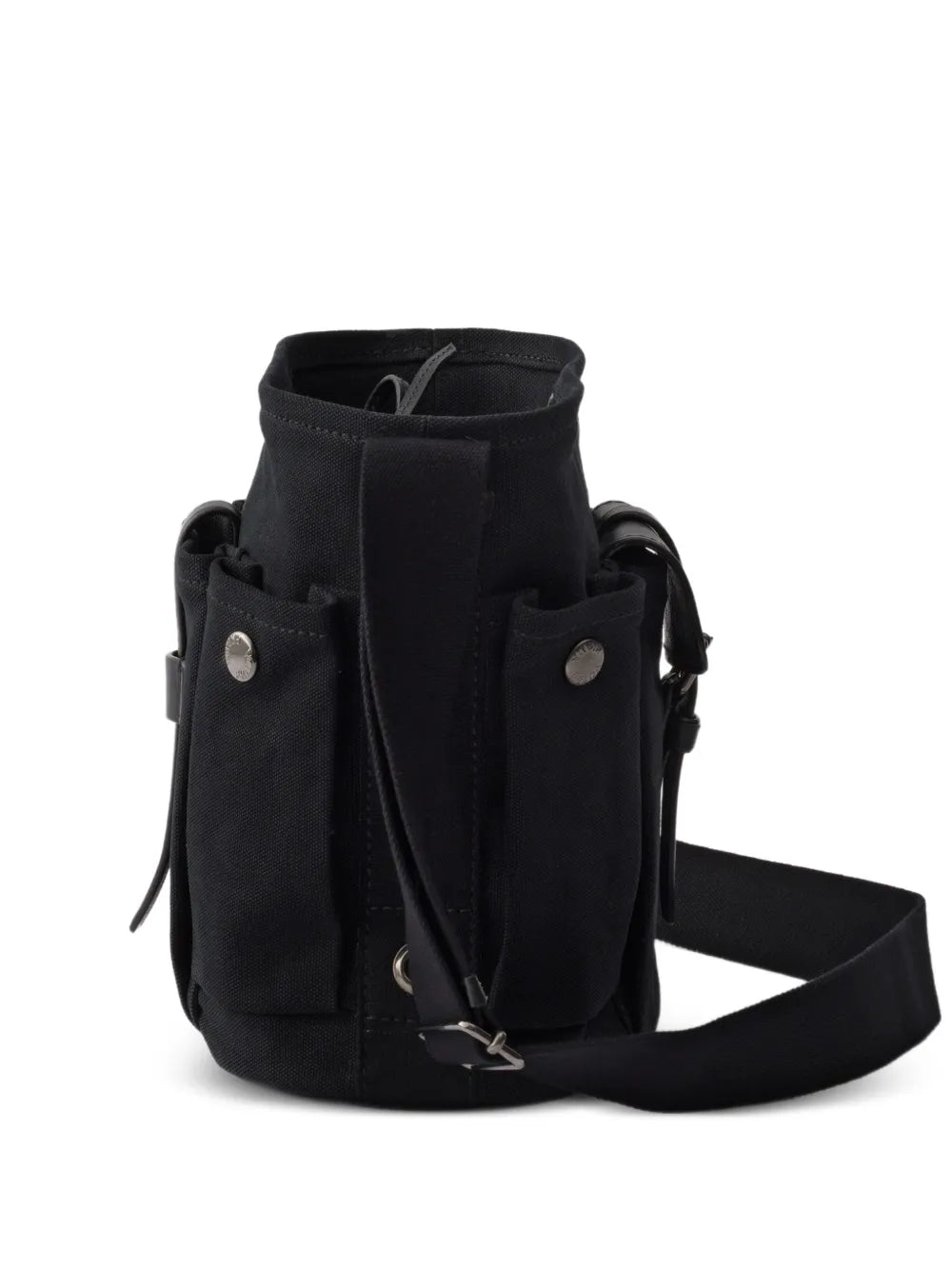 Route mini canvas and leather bucket bag