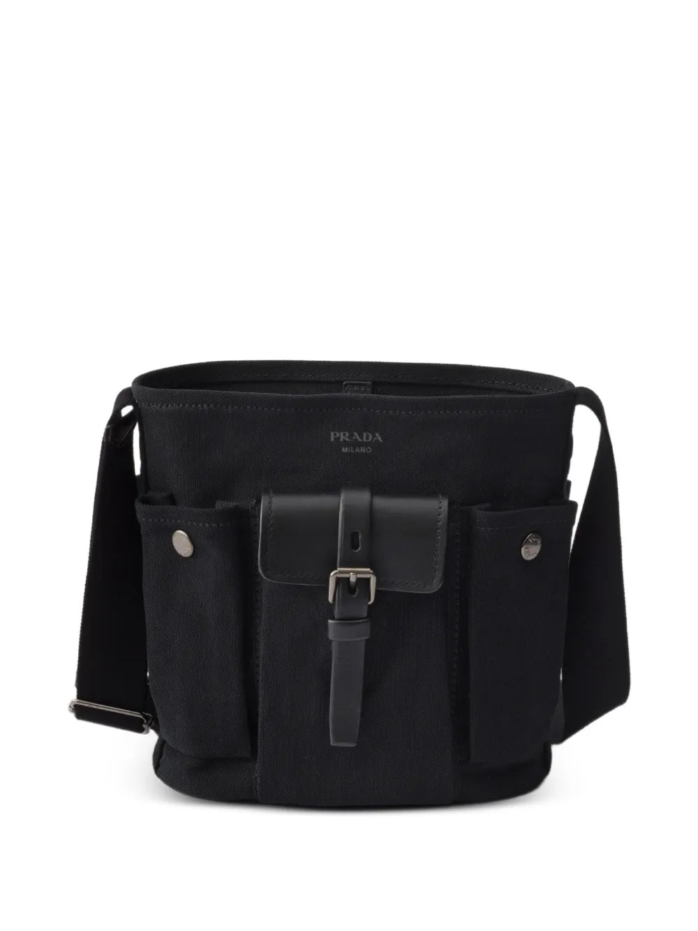 Route mini canvas and leather bucket bag