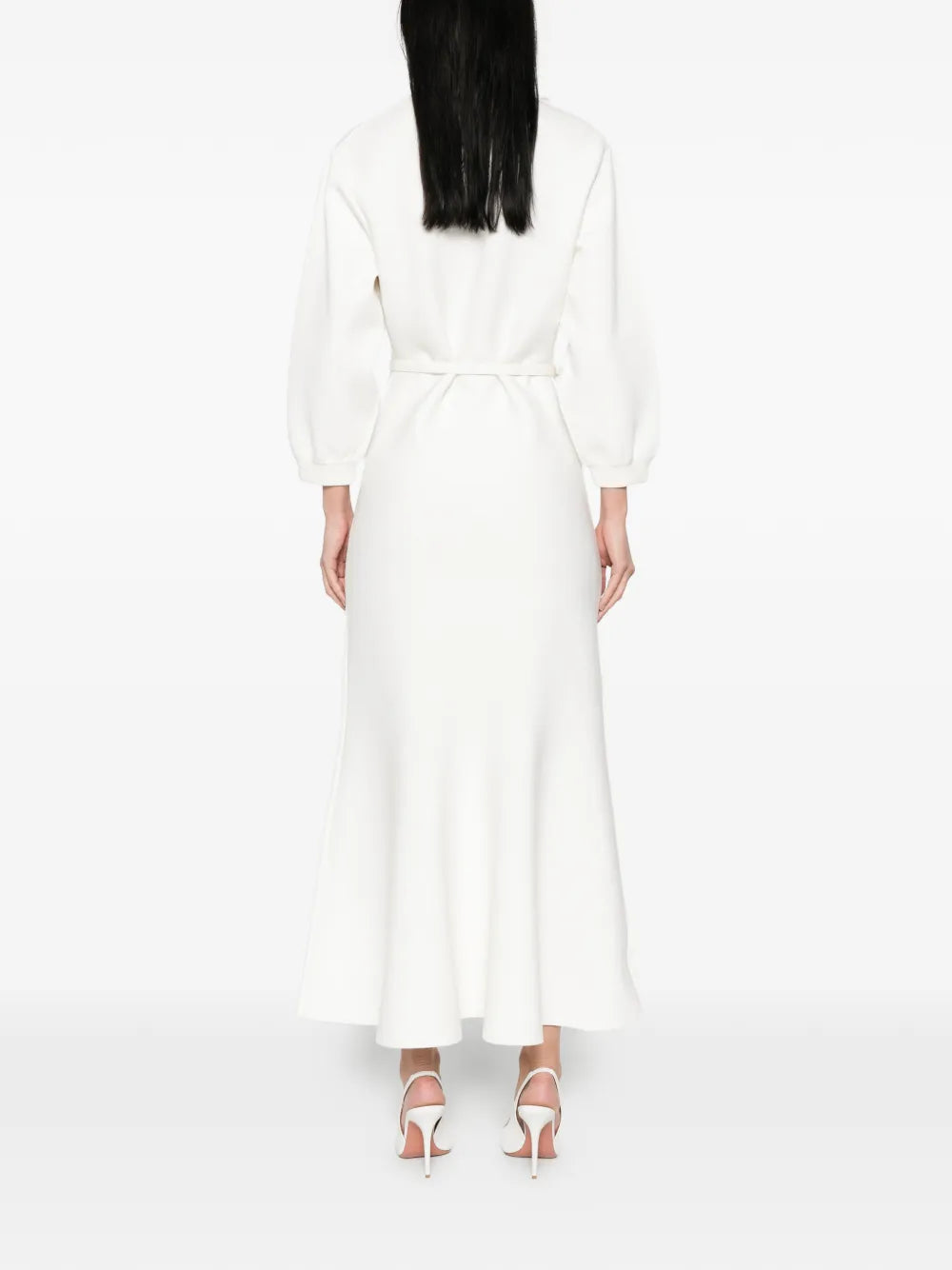 V-neck belted dress