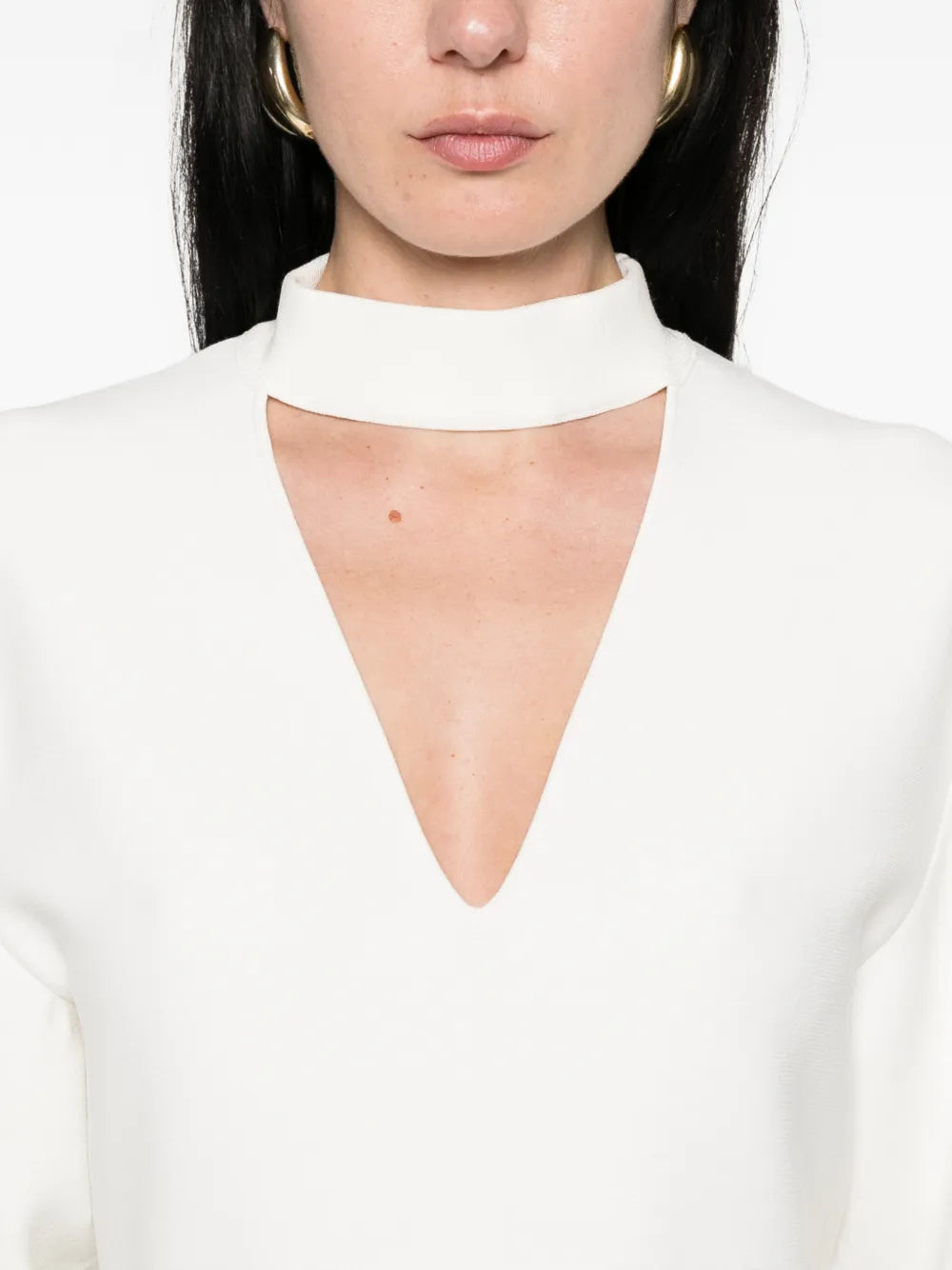 V-neck belted dress