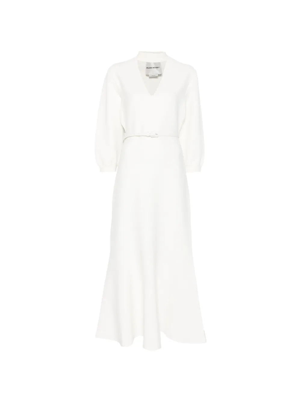 V-neck belted dress