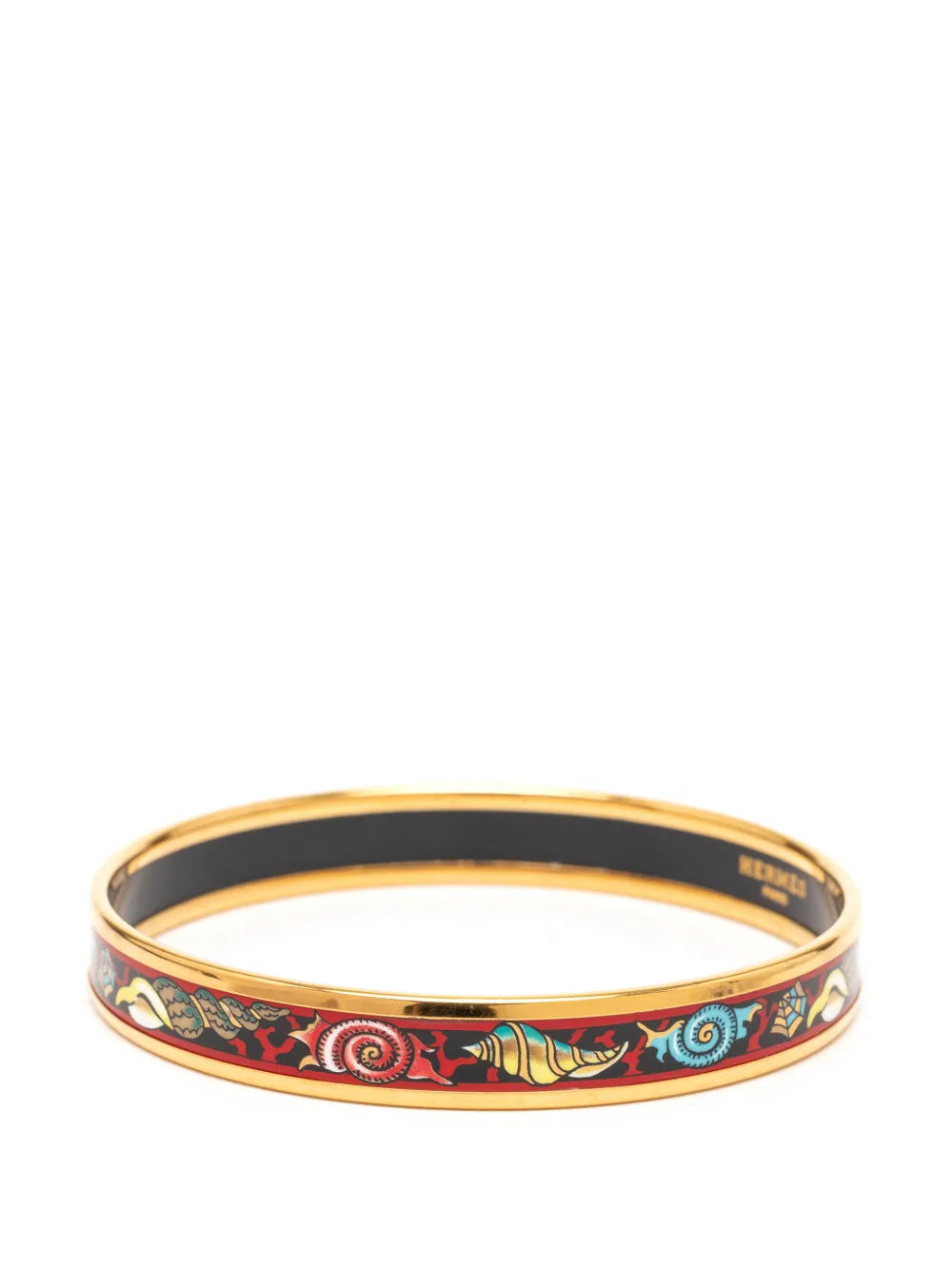 20th Century Narrow Shells Enamel Bangle 70 costume bracelet