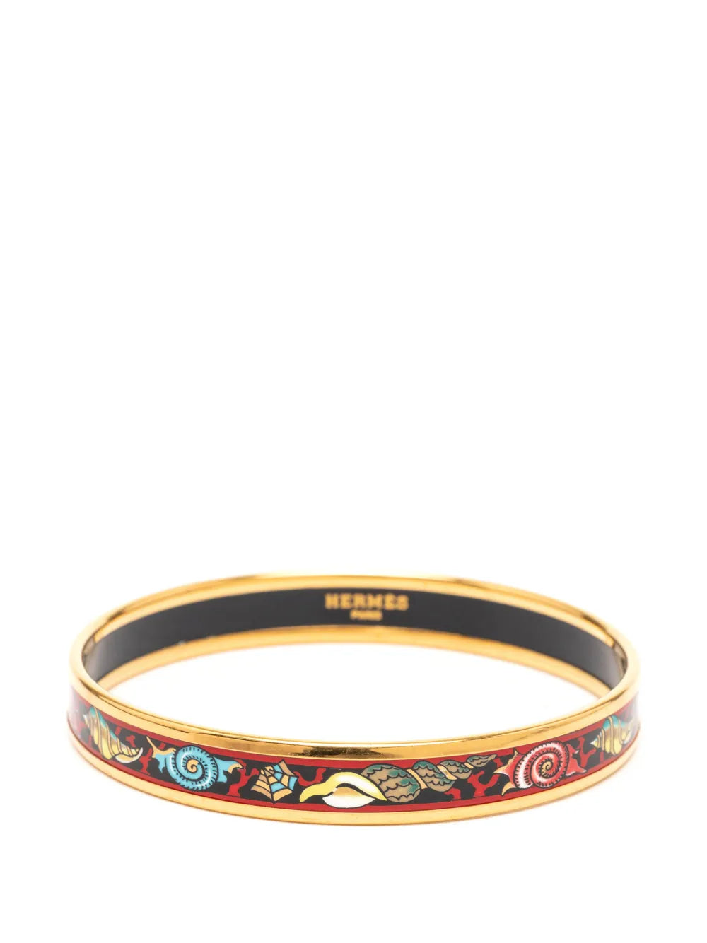 20th Century Narrow Shells Enamel Bangle 70 costume bracelet