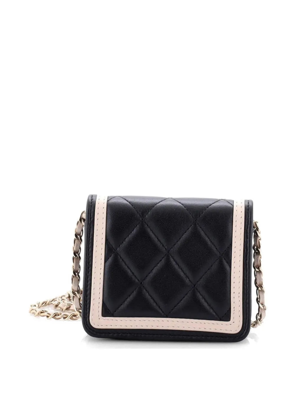 Strip On CC Flap Clutch with Chain Quilted Lambskin crossbody bag