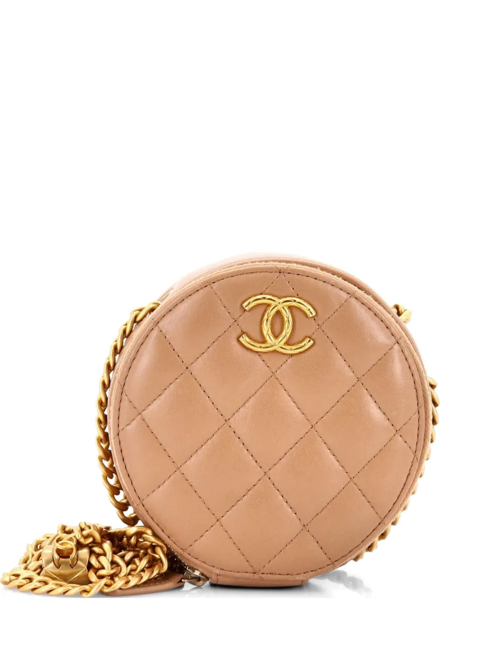 All Slide Long Round Clutch with Chain Quilted Lambskin crossbody bag