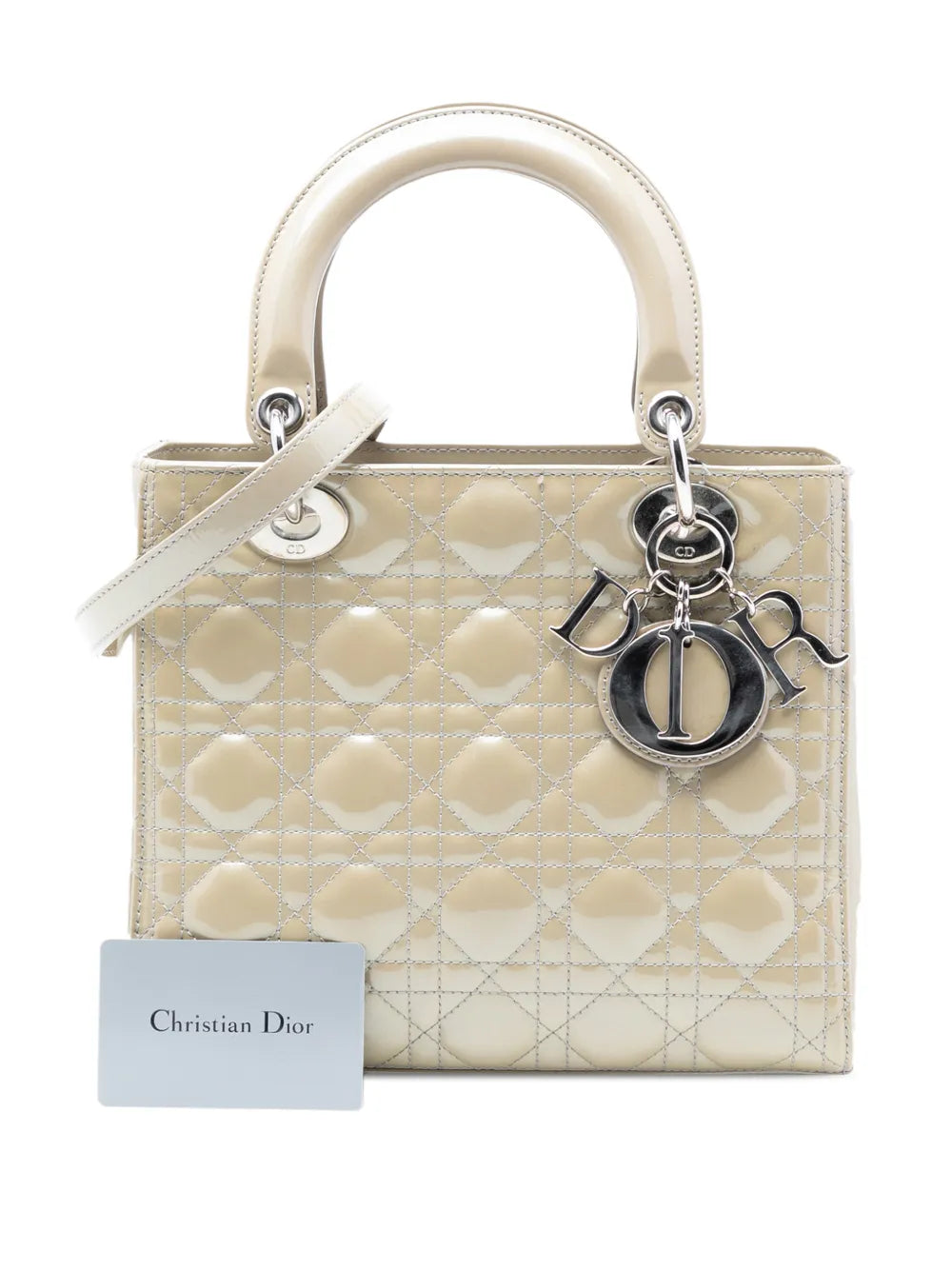 2012 Medium Patent Cannage Lady Dior satchel