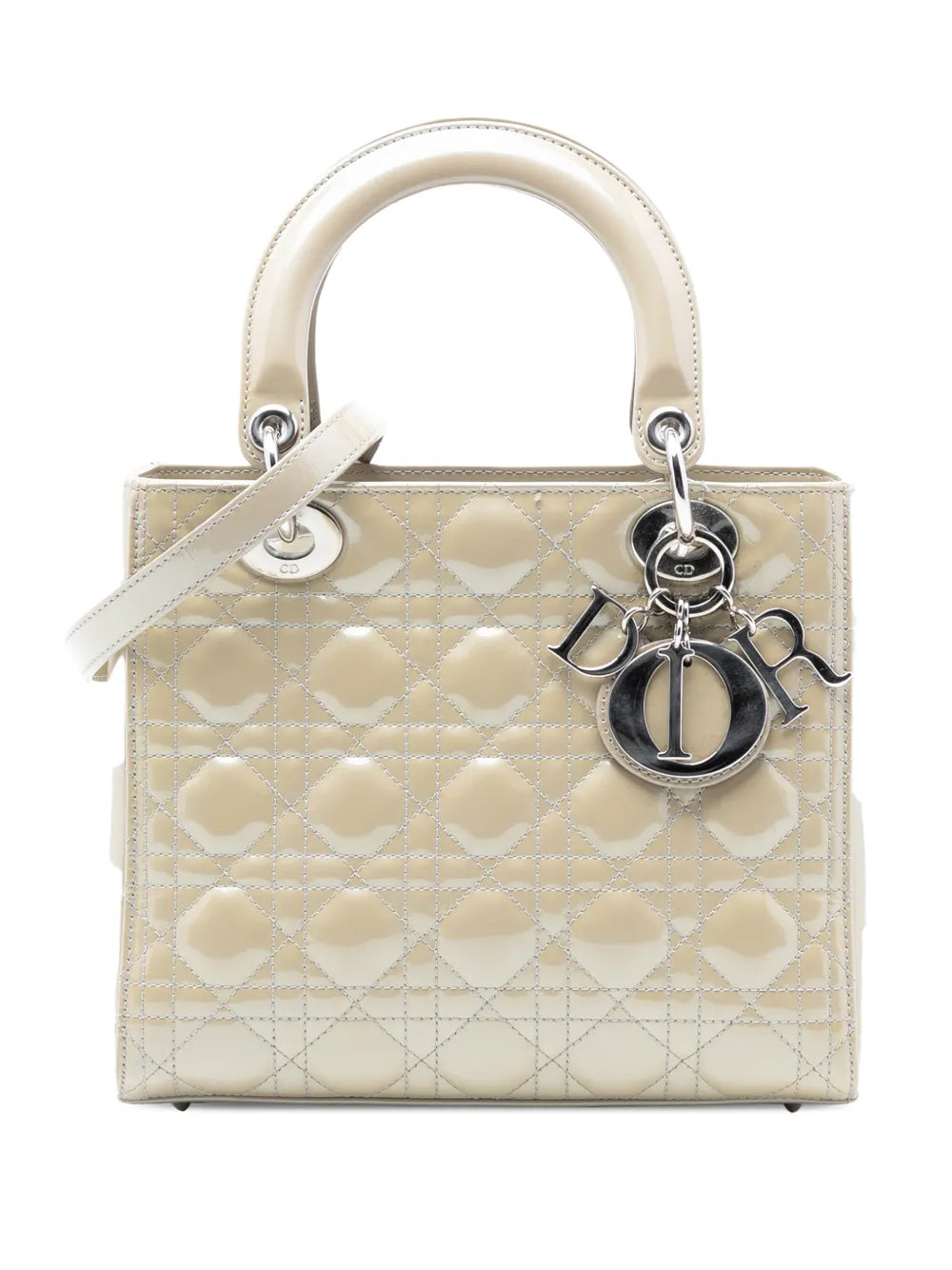 2012 Medium Patent Cannage Lady Dior satchel