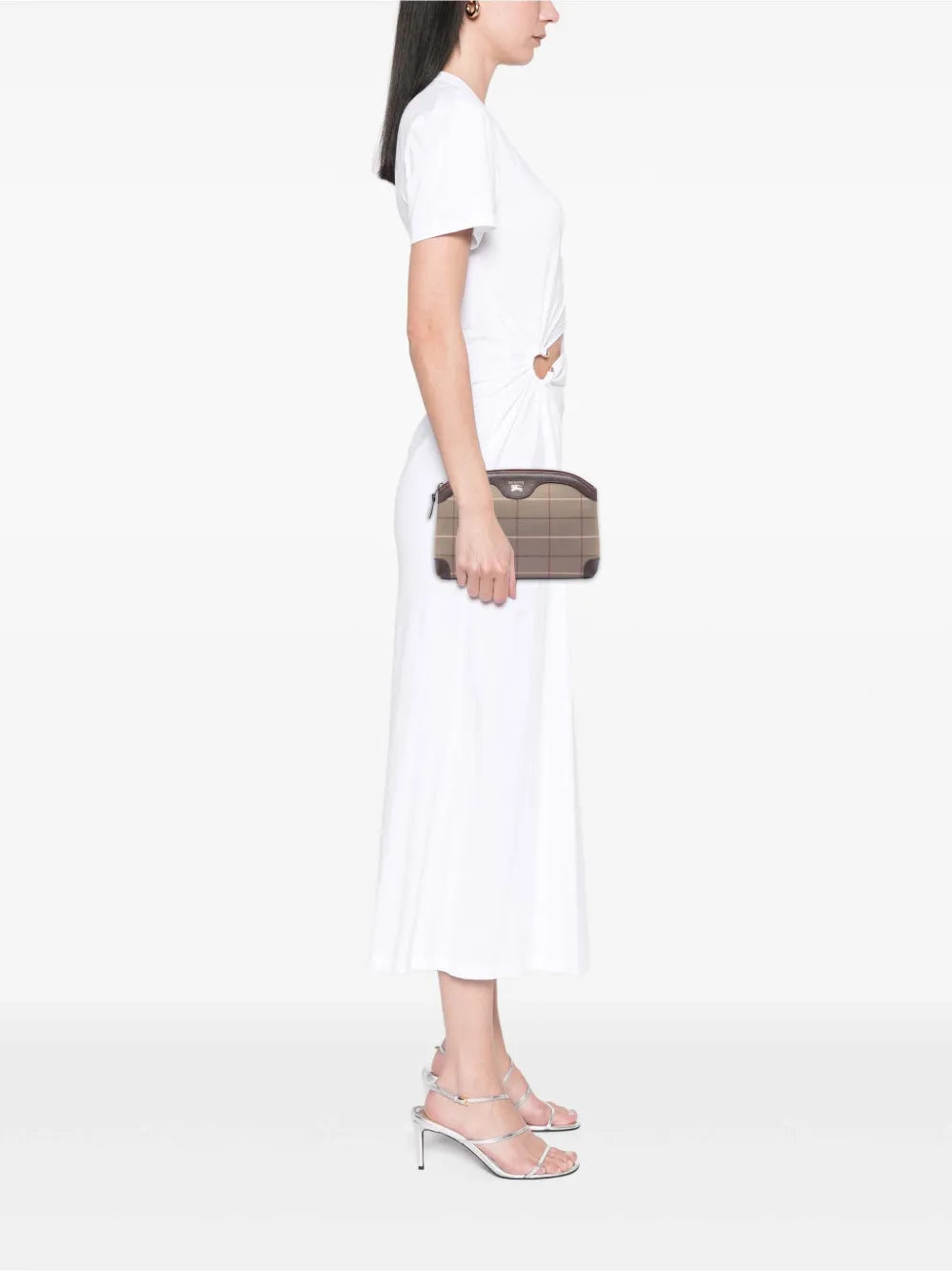 20th Century Vintage Check Canvas clutch bag