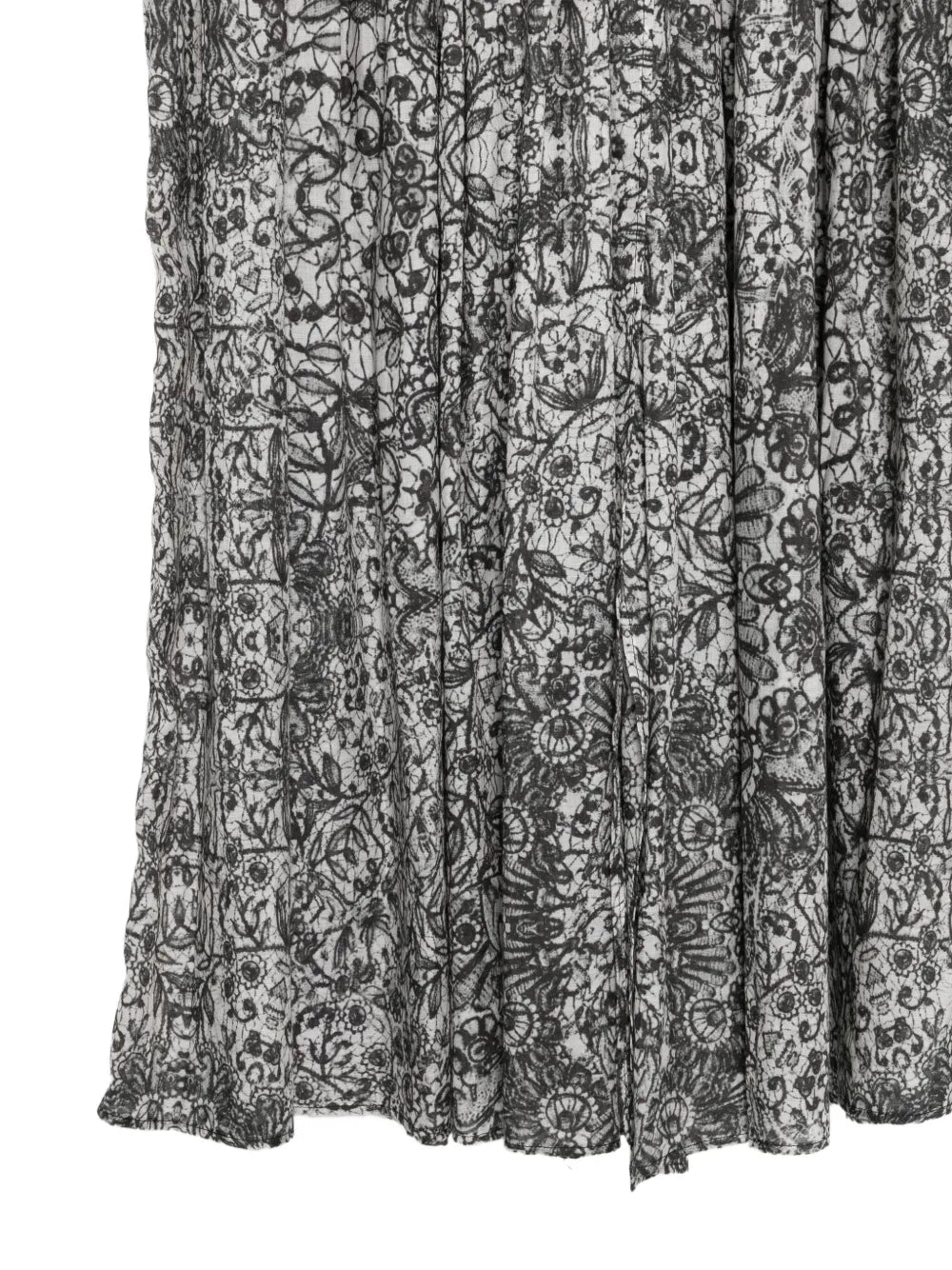 pleated floral-print skirt