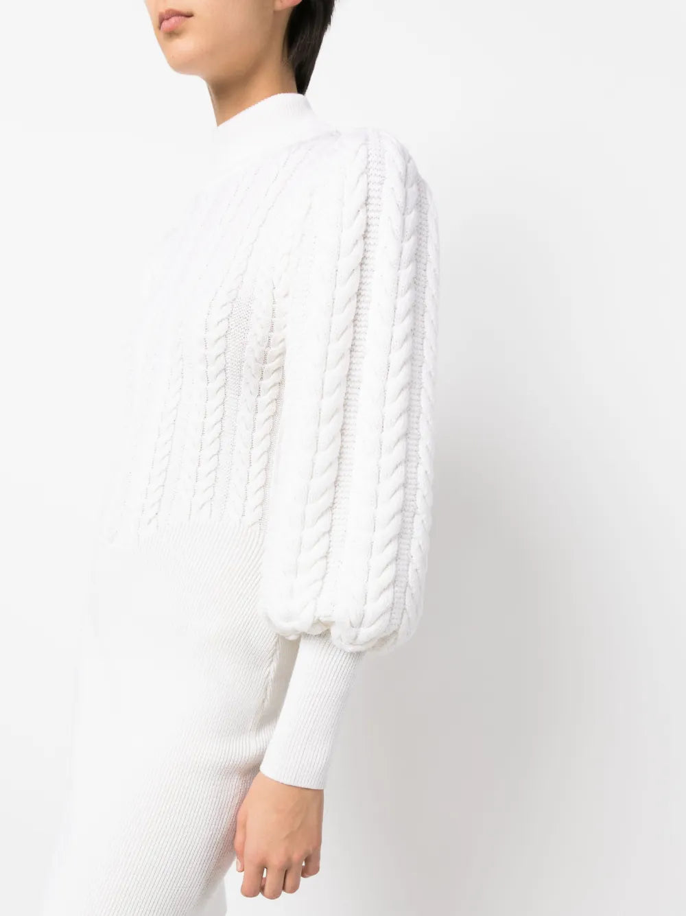 cable-knit high-neck dress