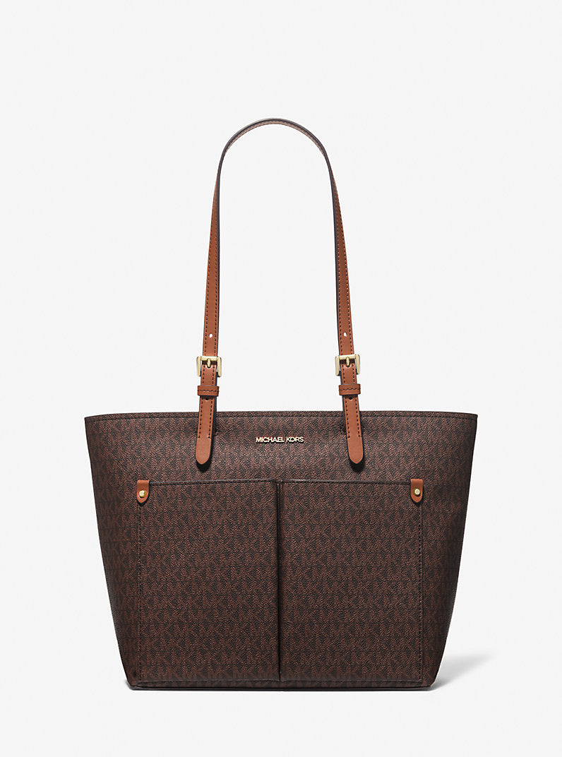 Jet Set Medium Logo Pocket Tote Bag