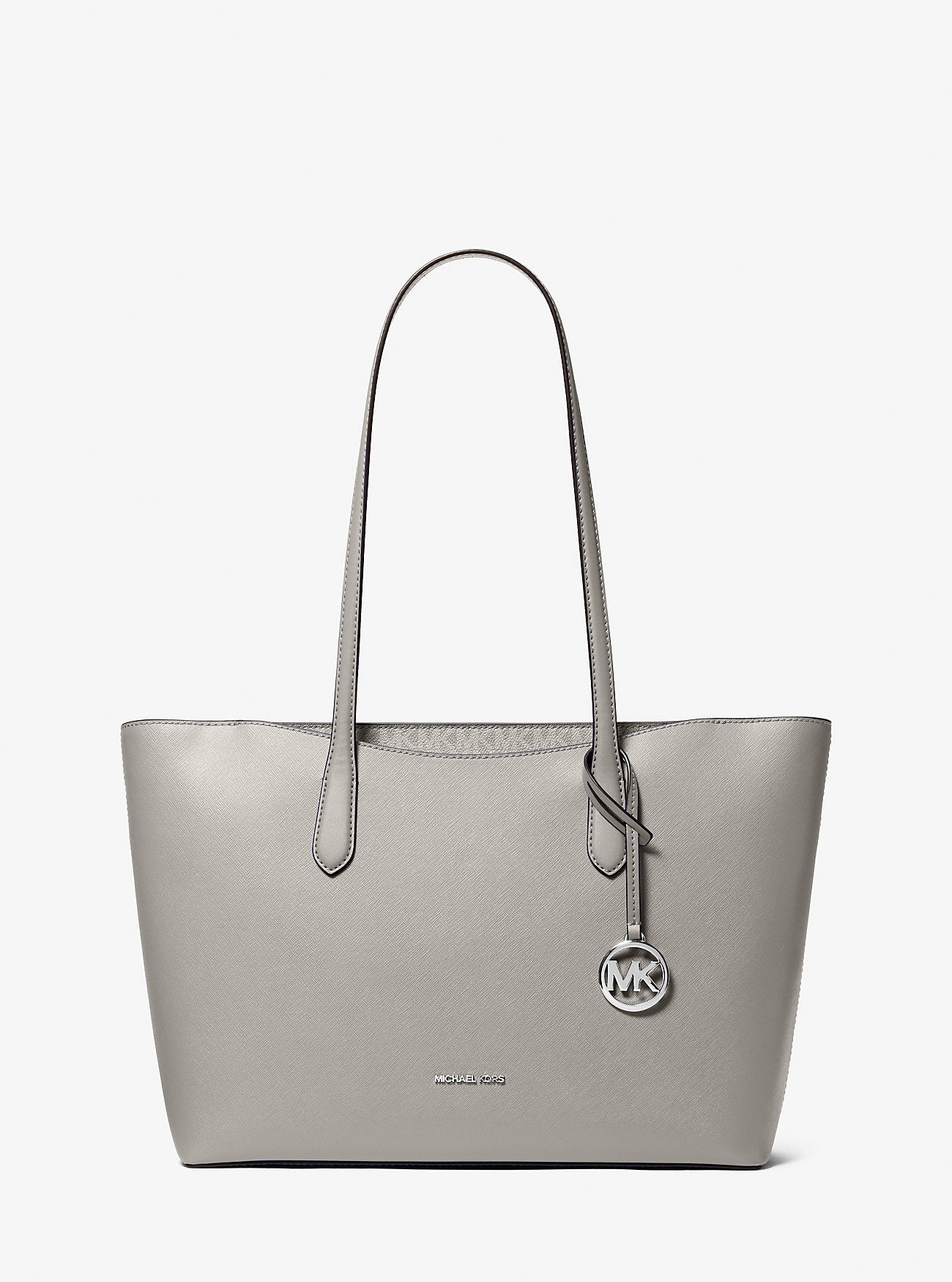 Michael Kors Arden Large Top-Zip Tote Bag Pearl Grey