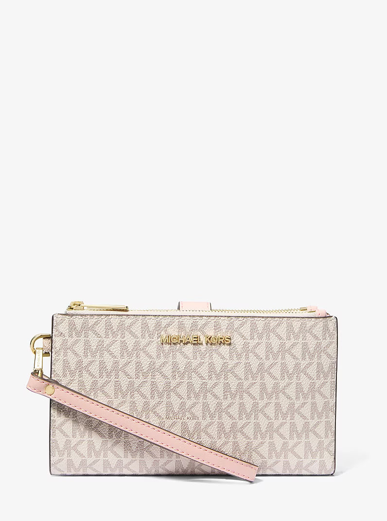 Michael Kors Jet Set Travel Signature Logo Smartphone Wallet Pwd Blsh Mlt