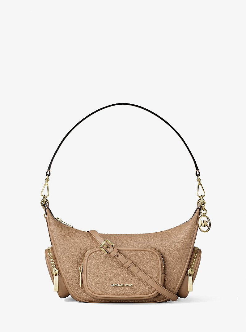 Michael Kors Merritt Small Pebbled Leather Crossbody Bag Camel