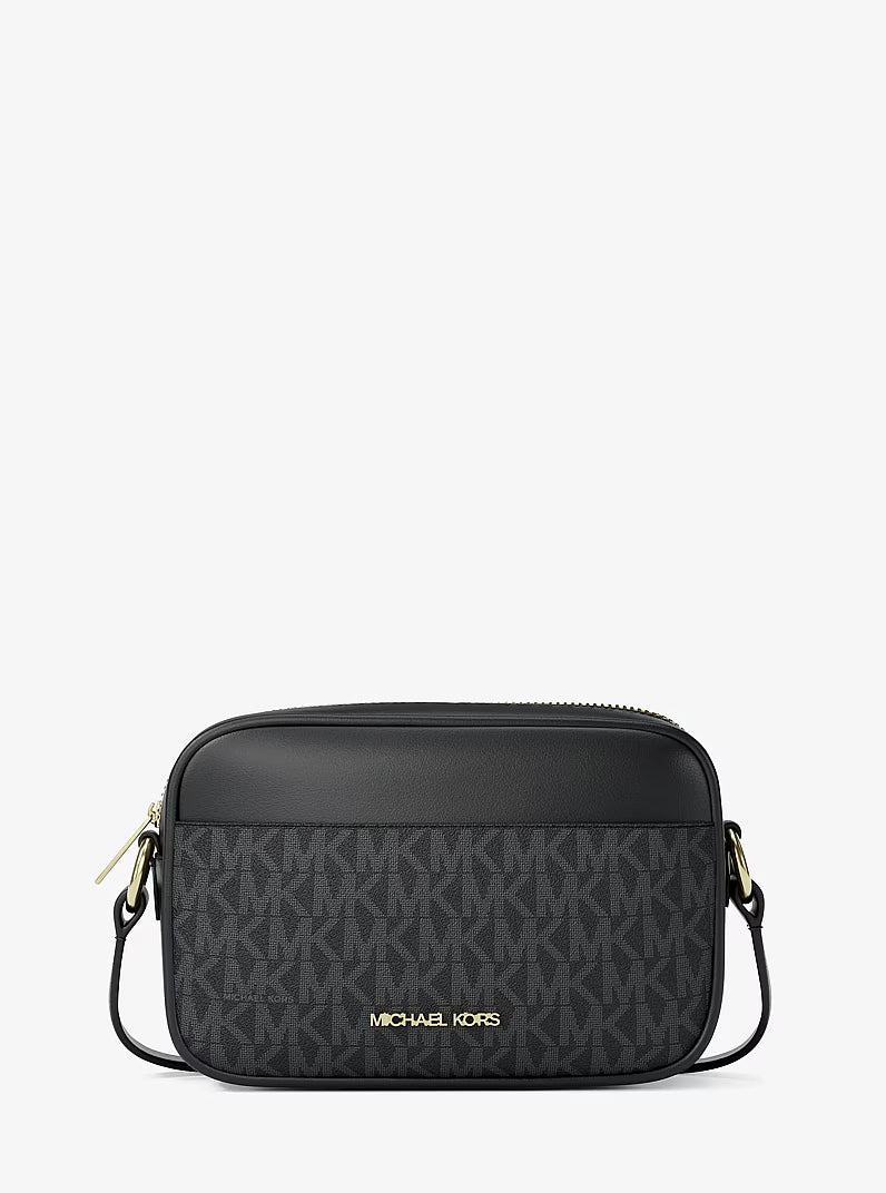 Michael Kors Jet Set Small Signature Logo Camera Crossbody Bag Black