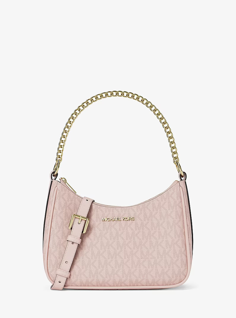 Michael Kors Jet Set Small Signature Logo Convertible Crossbody Bag Powder Blush