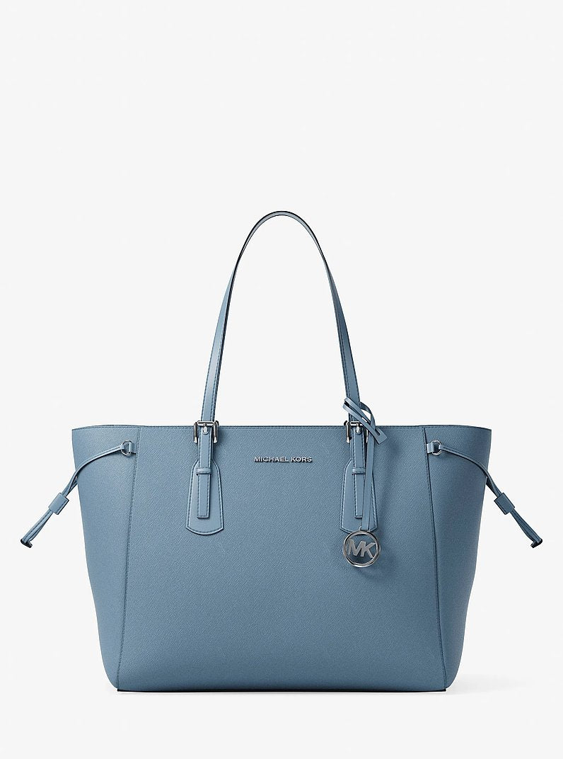 Michael Kors Voyager Large Saffiano Leather Tote Bag Denim