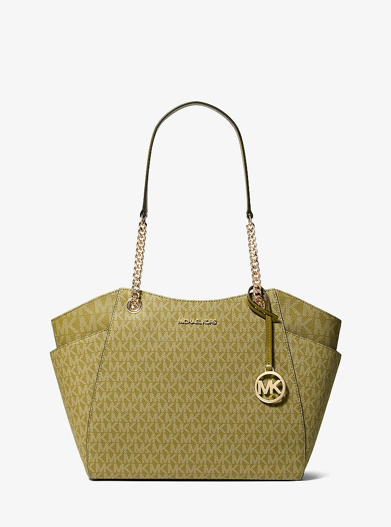 Michael Kors Jet Set Large Signature Logo Shoulder Bag Oregano