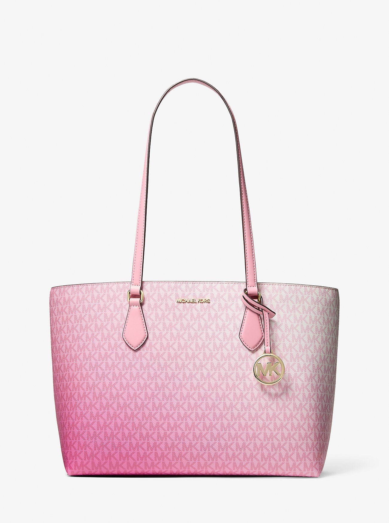 Michael Kors Sheila Large Ombre Signature Logo Tote Bag Carnation