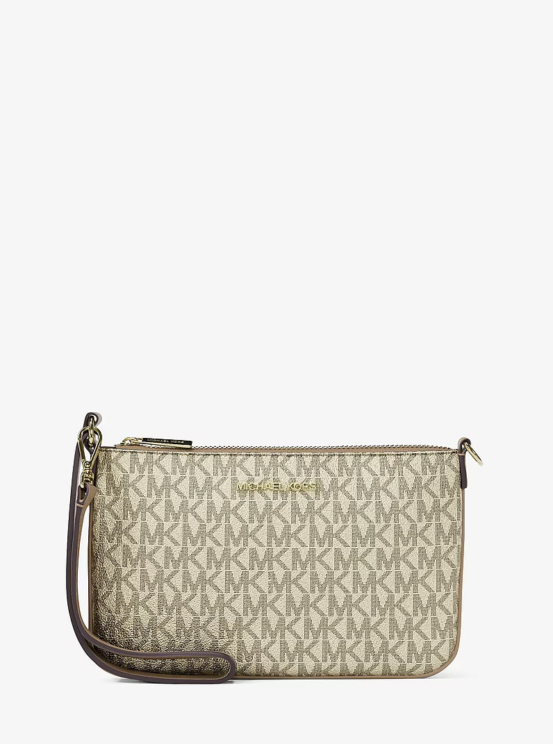 Michael Kors Jet Set Small Metallic Wristlet Pale Gold