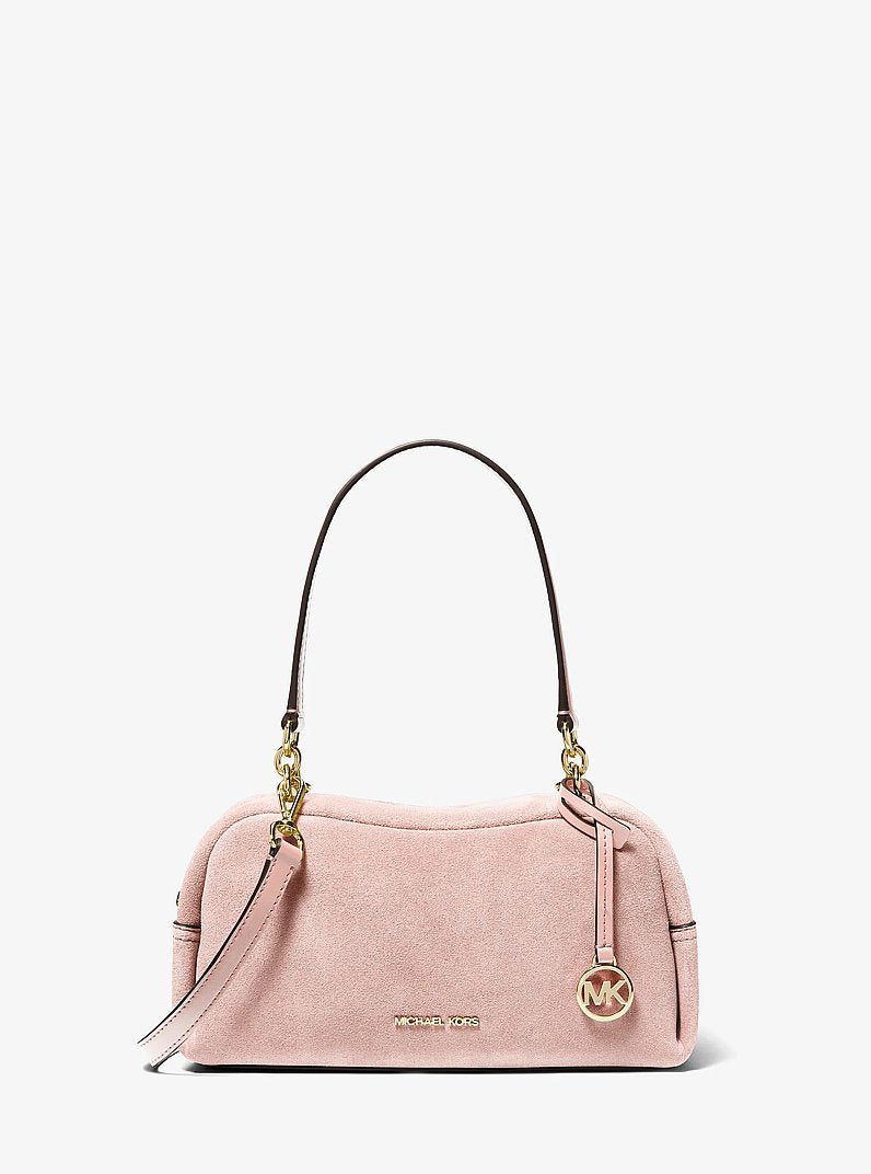 Michael Kors Cecily Small Suede Shoulder Bag Powder Blush