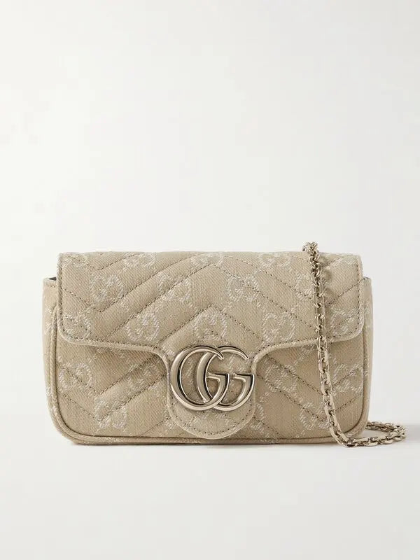 GG Marmont 2.0 Matelassé Canvas-Jacquard Shoulder Bag