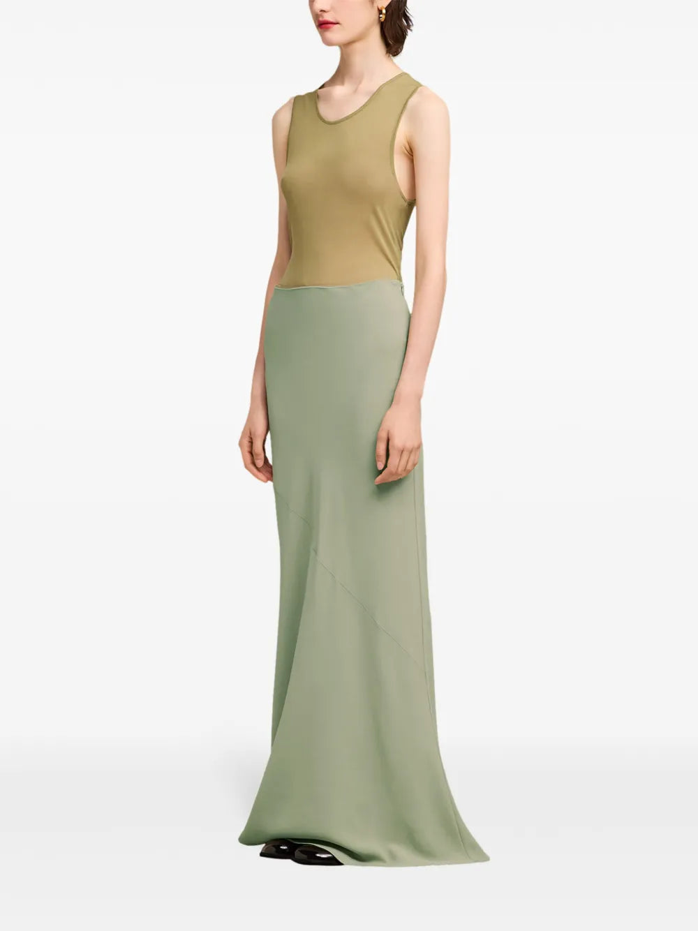 bias-cut maxi skirt