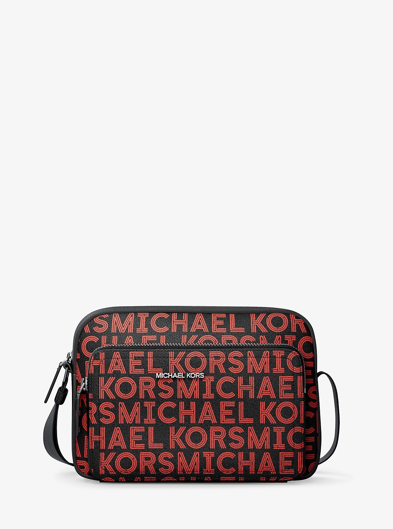 Michael Kors Cooper Graphic Logo Flight Bag Bright Red