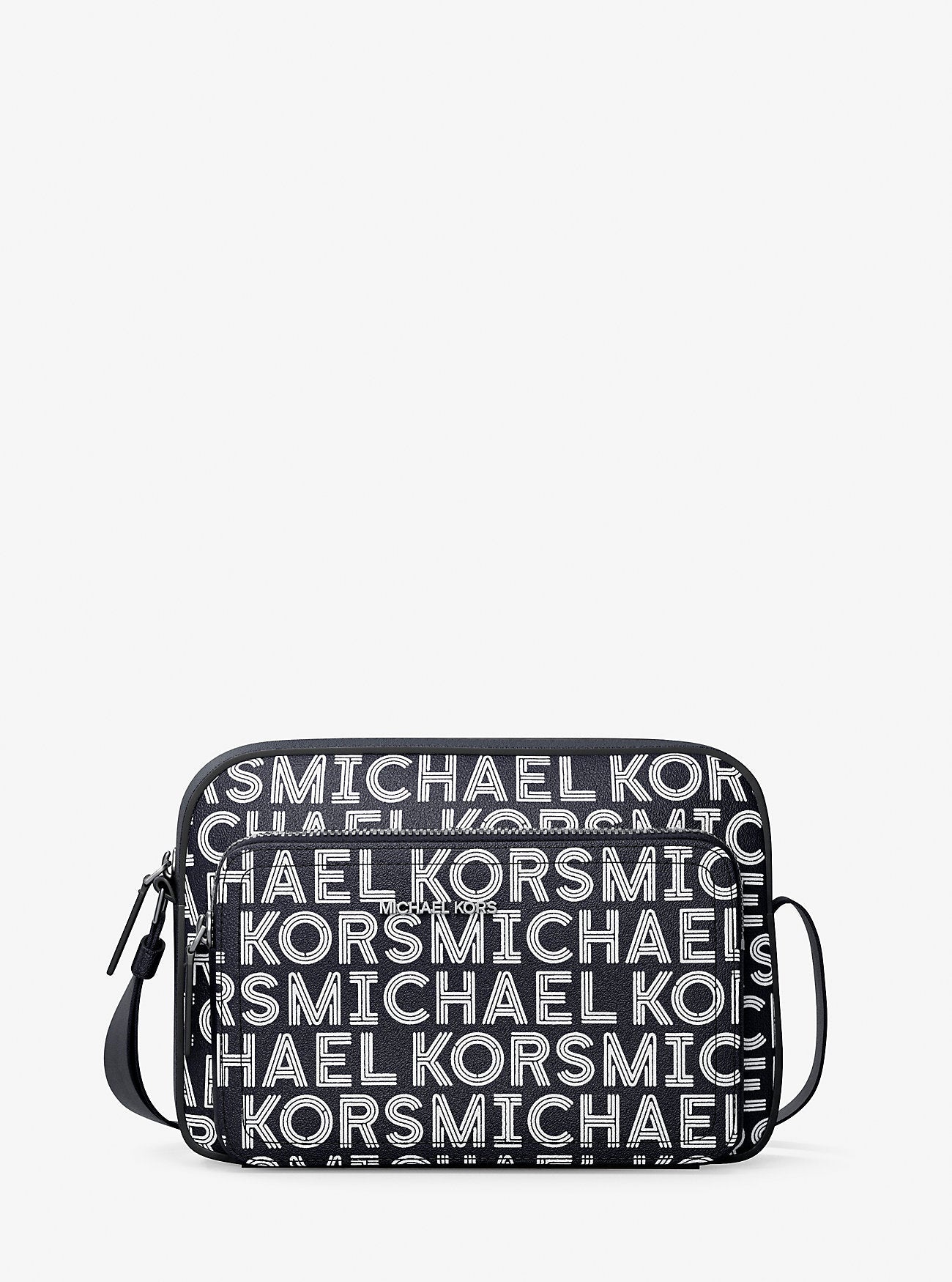 Michael Kors Cooper Graphic Logo Flight Bag Bright Wht