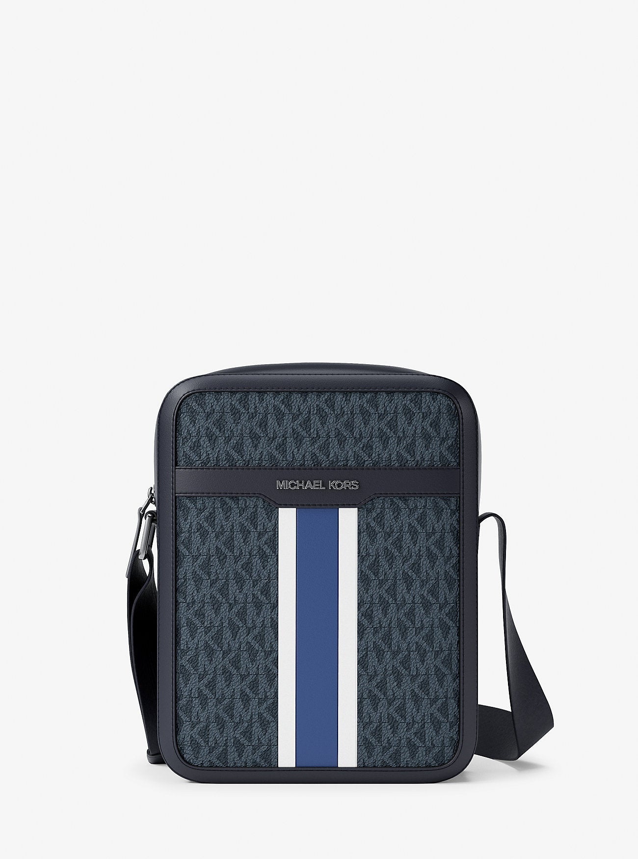 Michael Kors Cooper Striped Signature Logo Flight Bag Sapphire