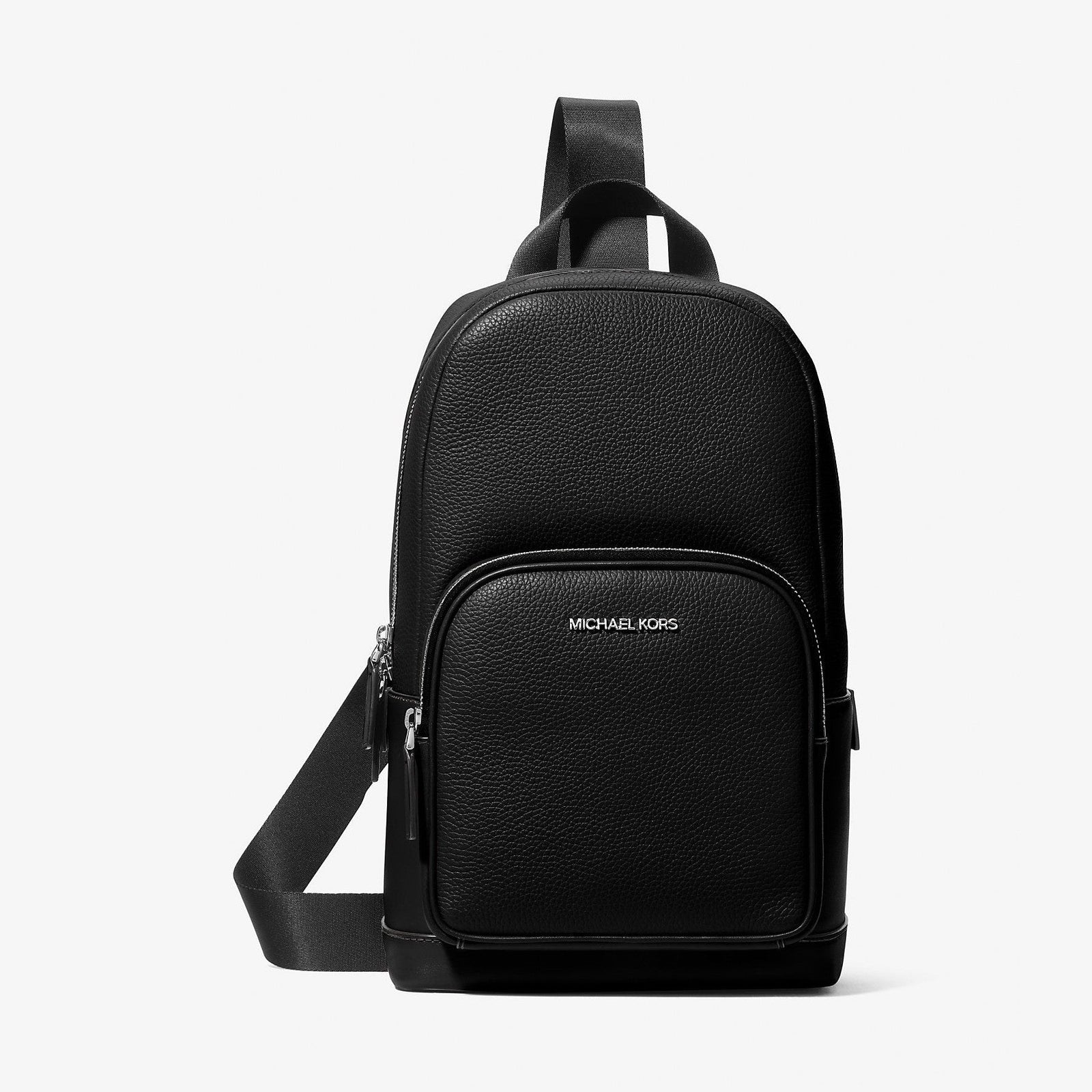 Michael Kors Cooper Pebbled Leather Sling Pack Black