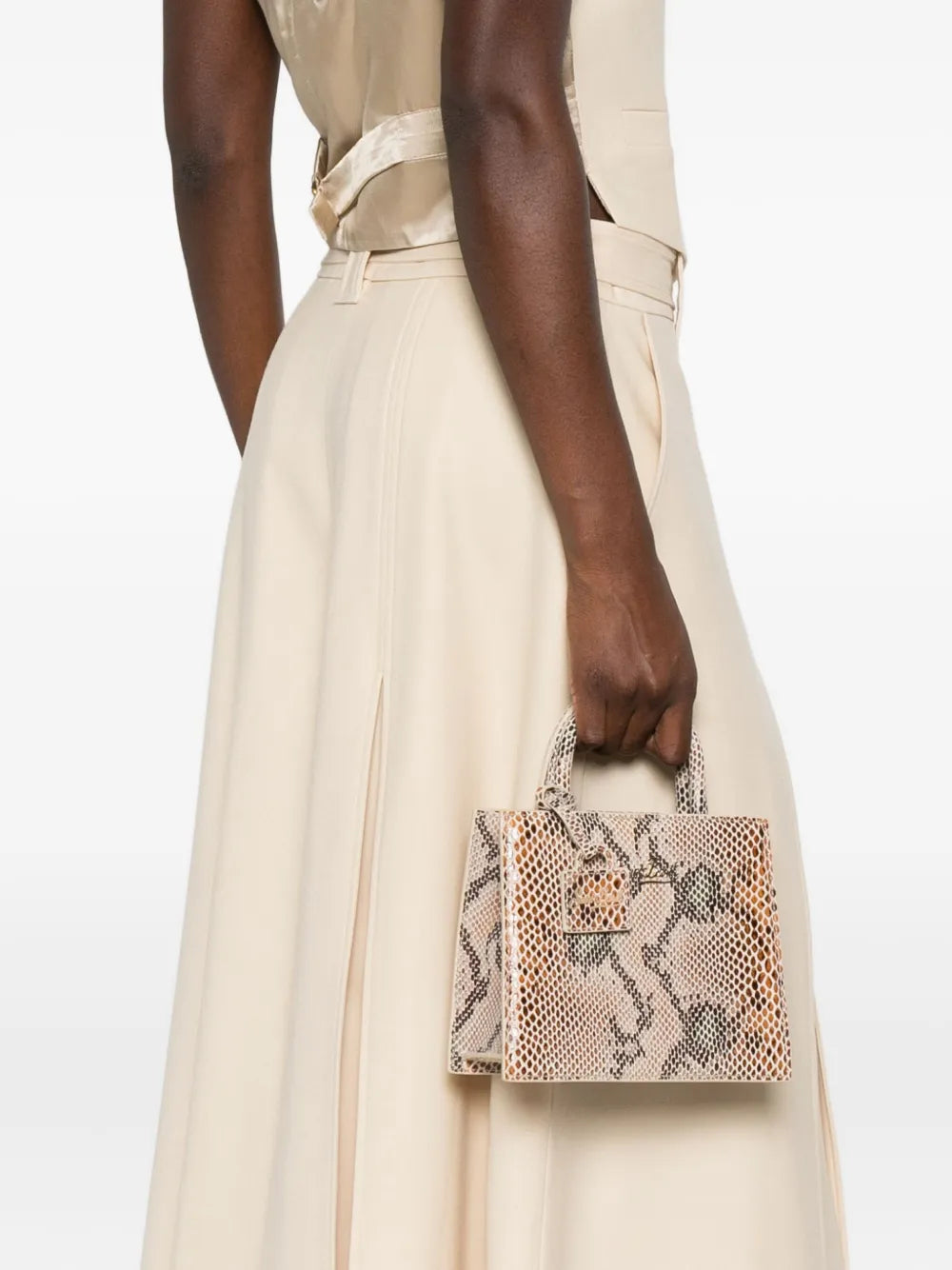 snakeskin tote bag