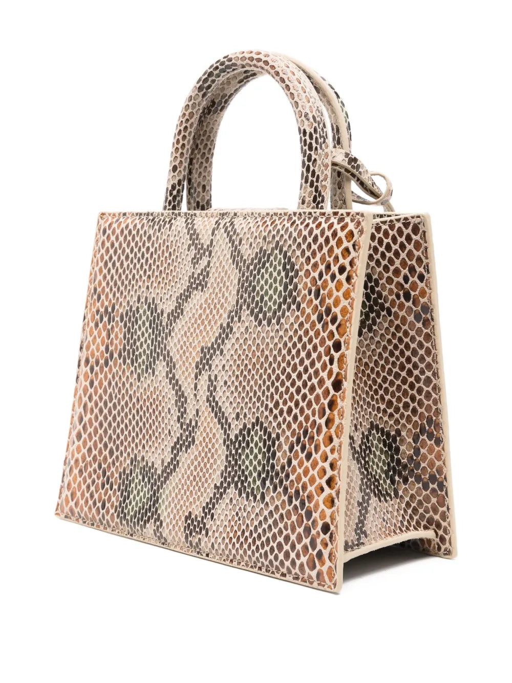snakeskin tote bag