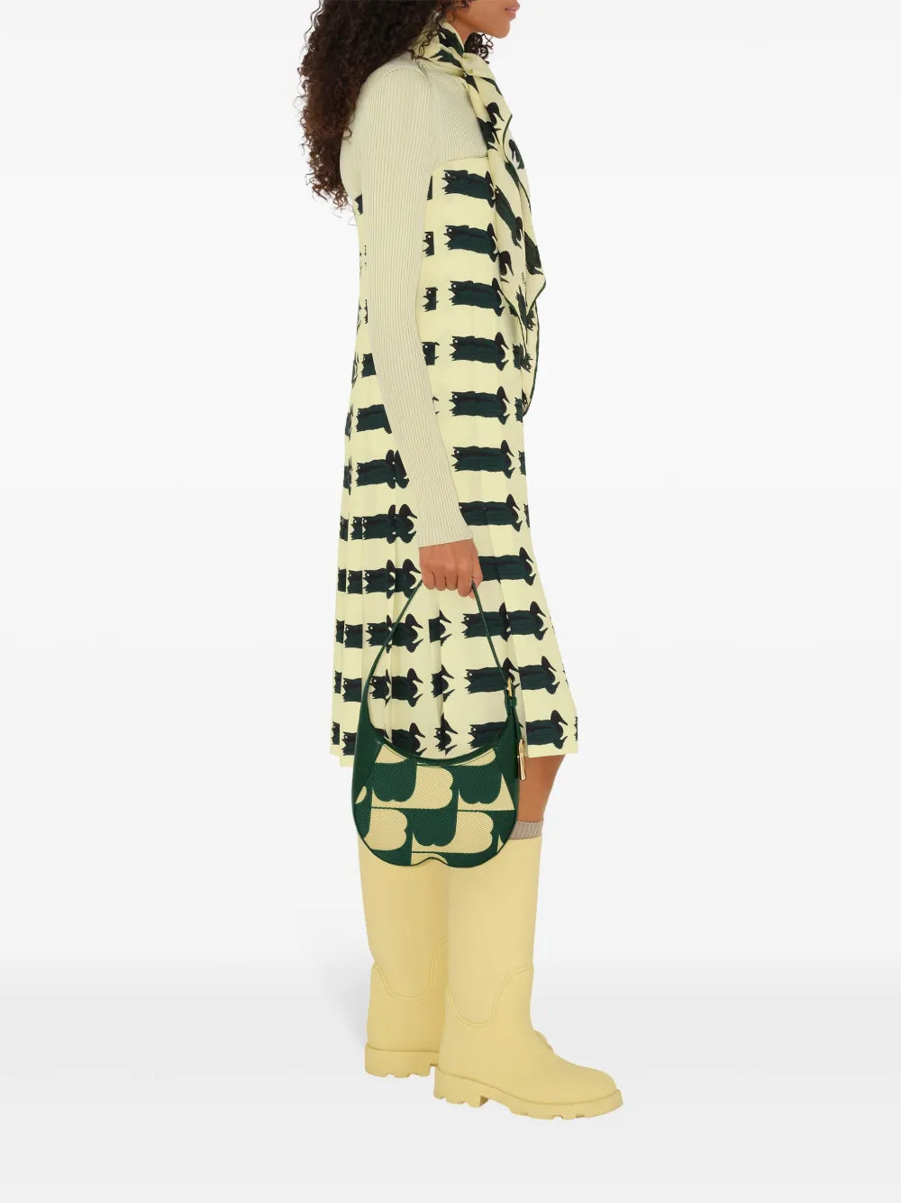 Duck-print kilt dress