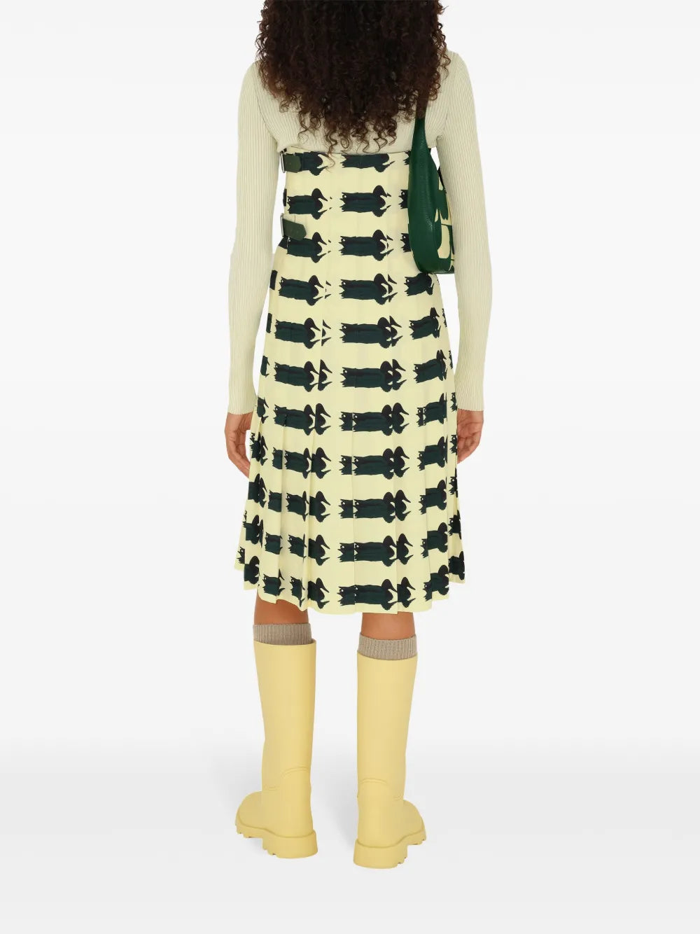 Duck-print kilt dress