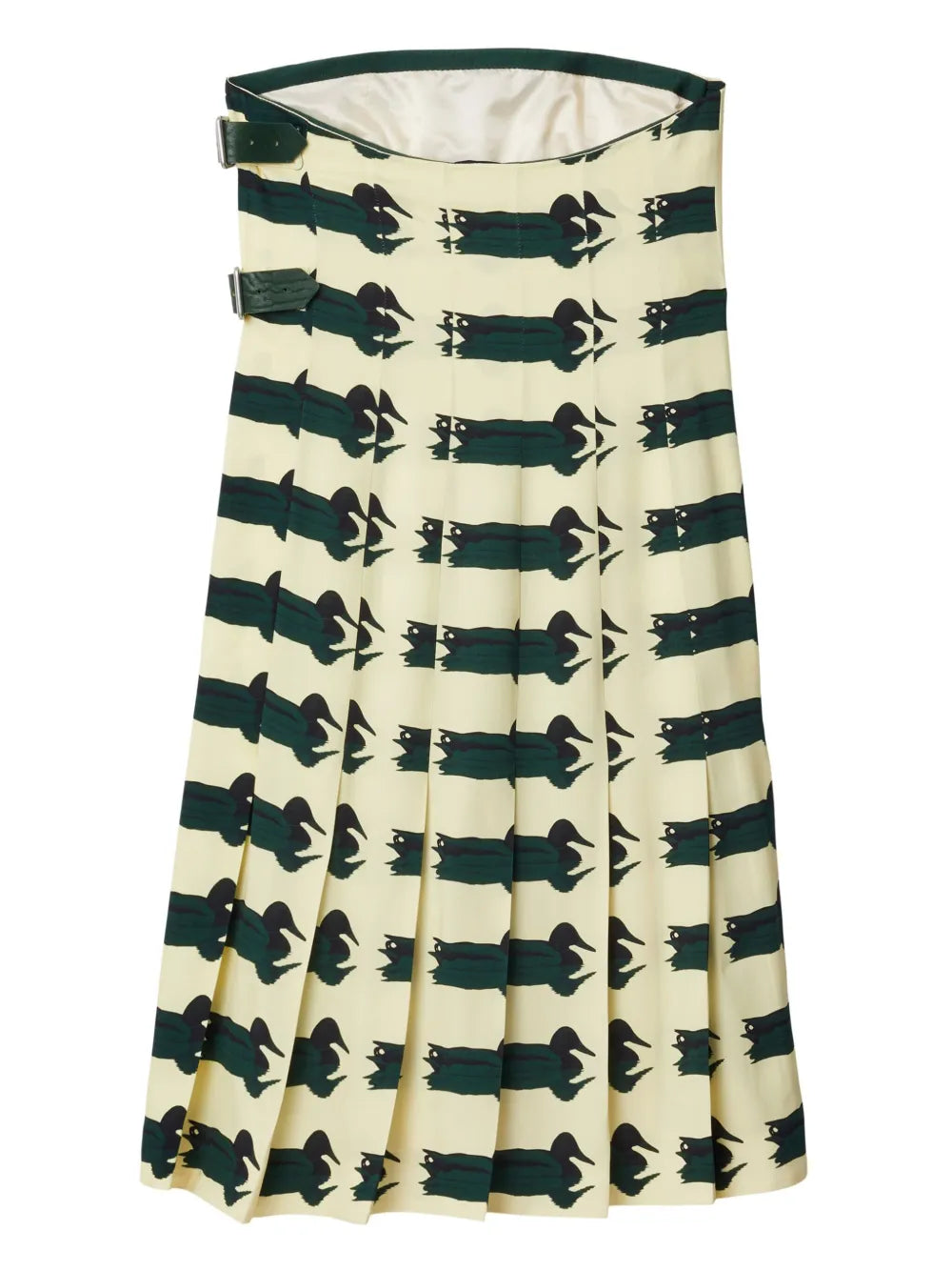 Duck-print kilt dress