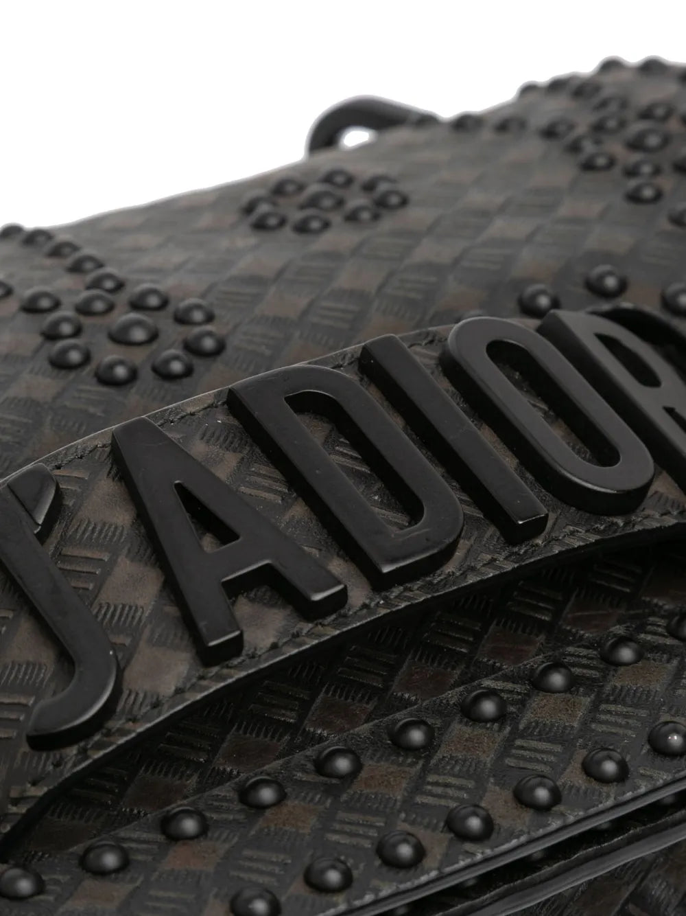 2018 Medium Embossed Calfskin Studded JAdior Chain Flap shoulder bag