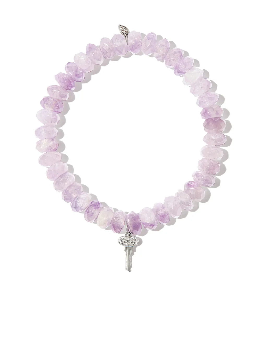 14kt white gold Mini Key amethyst and diamond bracelet